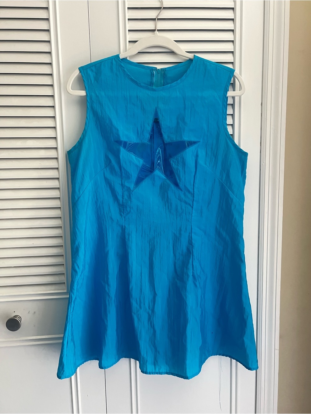 Vintage RARE 90s Lip Service Los Angeles Blue Star A-Line Sleeveless Dress